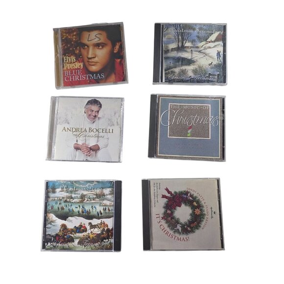 Set Of 6 Christmas Music CDs Featuring Elvis Presley Andrea Bocelli & More - Picture 1 of 8